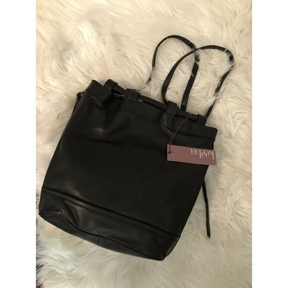 NWT KOOBA BLACK CANYON SLING BACKPACK - GENUINE LAMB LEATHER DOUBLE STRAP $398 - Picture 6 of 10